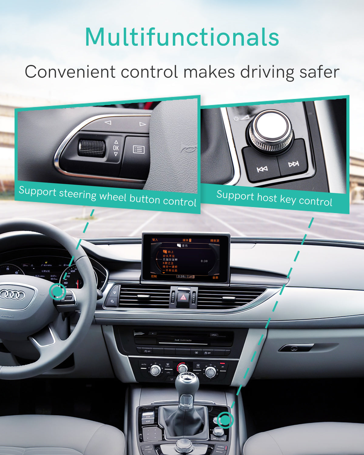 Bluetooth 5.0 aptX-HD Car Adapter Compatible for Uganda