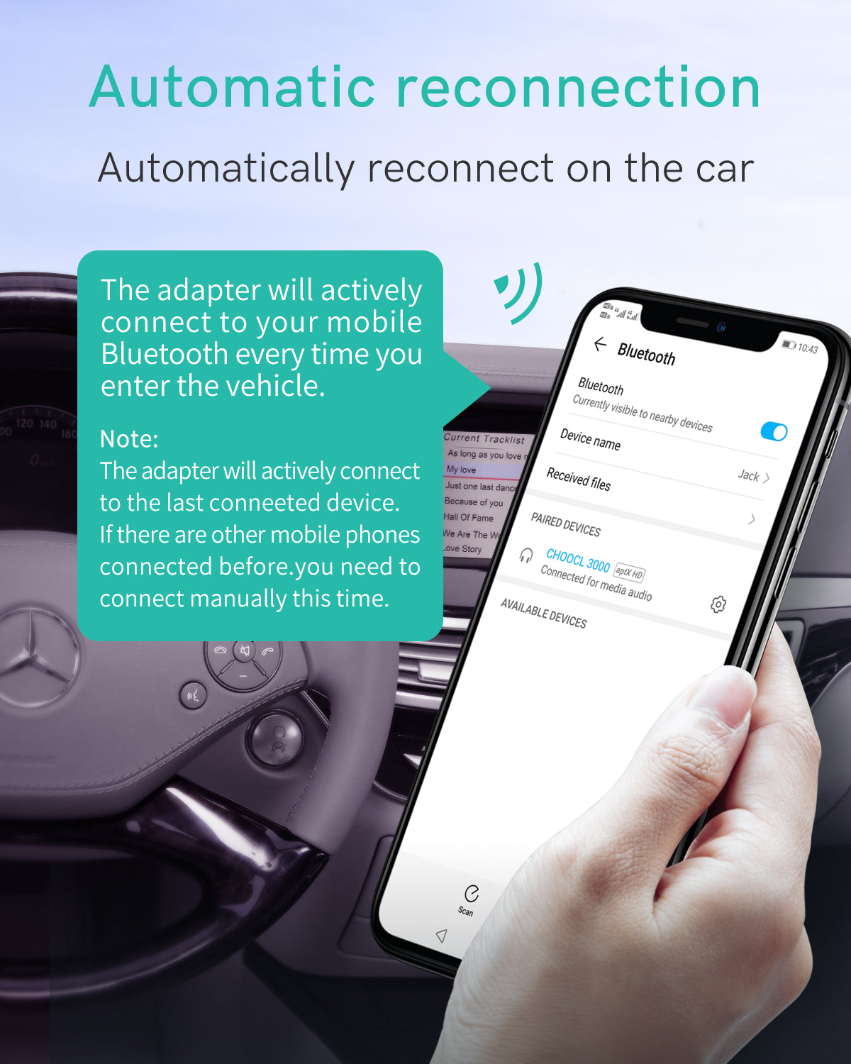 CHOOCL Bluetooth 5.0 aptX-HD アダプター 2005-2011年 メルセデス 30ピン iPod iPhone メディアケーブル (1000) : CHOOCL Bluetooth Adapter 5.0 aptX-HD for Audi with 30